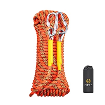 Nice C Climbing Rope, Rescue Rope, Construction Rope, Rock Climbing Rope, Static 10mm 32ft/64ft/96ft...