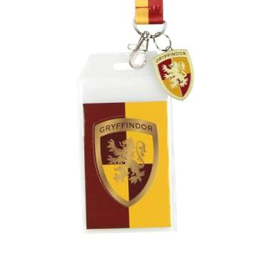 Harry Potter Gryffindor Lanyard with 3D Metal Charm and ID Holder