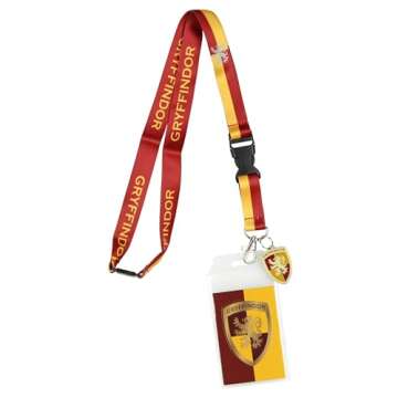 Gryffindor Lanyard with 3D Charm & ID Holder