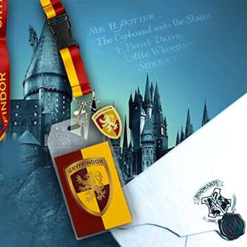 Gryffindor Lanyard with 3D Charm & ID Holder
