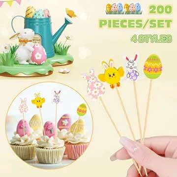 200 Pcs Easter Cocktail Picks for Festive Celebrations