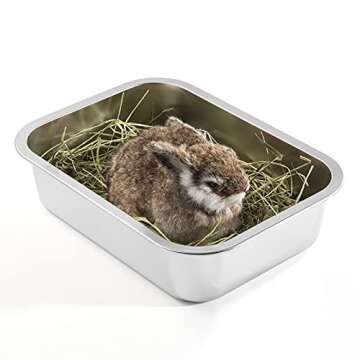 Yangbaga Stainless Steel Litter Box for Kittens, 4 in Height Easy Entry, Odor Control, Non Stick, Ea...