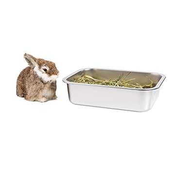 Yangbaga Stainless Steel Litter Box for Kittens, 4 in Height Easy Entry, Odor Control, Non Stick, Easy to Clean,Litter Box for Rabbits, Ferrets,Guinea Pigs and Hamsters