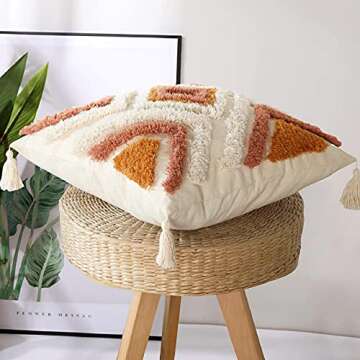 Merrycolor Boho Decorative Pillow Covers with Tassels