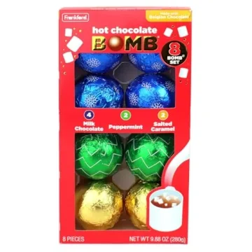 Frankford Hot Chocolate BOMB Variety Pack of 8 Individually Wrapped Hot Cocoa Balls Holiday Gift Set...