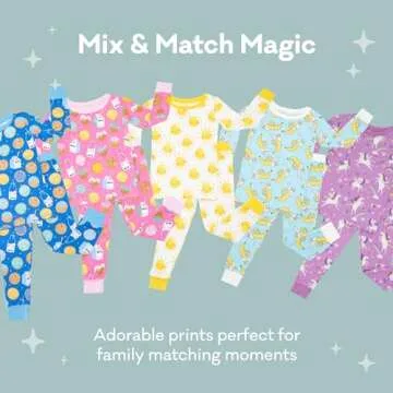 Little Sleepies Two-Piece Pajama Set for Boys & Girls, Soft Viscose from Bamboo, Snug Matching Family PJs, Toddler to Teen, Sunshine, 12-14