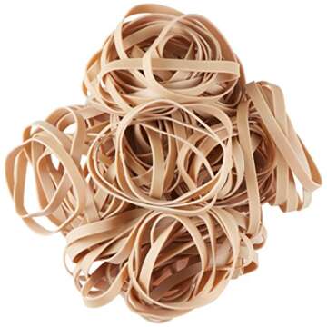 Amazon Basics Rubber Bands, Size 64 (3-1/2 x 1/4 Inch), 320 Bands/1 lb Pack, 3-Pack, Tan