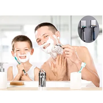 Heavy Duty Razor Holder Shaver Hook with Self-Adhesive