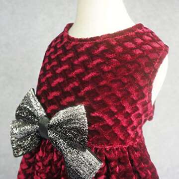 Fitwarm Christmas Dog Dresses for Pet Clothes Cat Vest Dresses Apparel Lightweight Velvet Red Large
