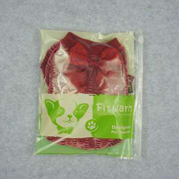 Fitwarm Christmas Dog Dresses for Pet Clothes Cat Vest Dresses Apparel Lightweight Velvet Red Large