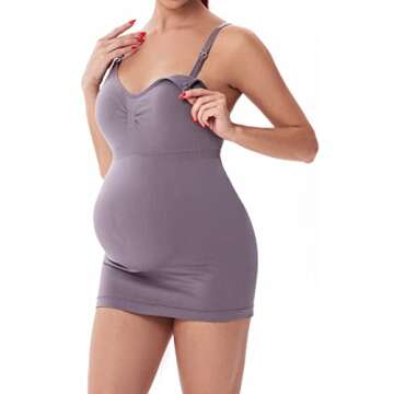 TOUCH LOOM Maternity Nursing Tank Tops Camisole for Breastfeeding Pregnancy with Adjustable Straps for Womens,Black+White+Burgundy+Bean,Large