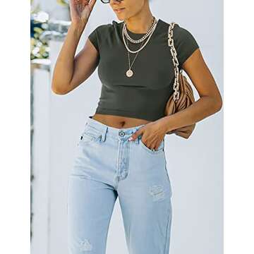 REORIA Women's Stylish High Neck Crop Top – Perfect Fit!