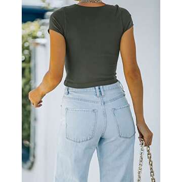 REORIA Women's Stylish High Neck Crop Top – Perfect Fit!