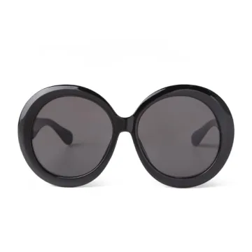 ADE WU Oversized Round Sunglasses for Women Vintage 60s 70s Big Frame Shades UV 400 Protection Sun Glasses Trendy Black