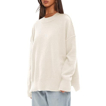 Darong Women Oversized Fuzzy Knit Sweater Winter Warm