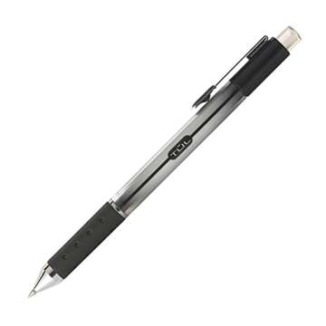 TUL Retractable Gel Pens, Fine Point, 0.5 mm, Gray Barrel, Black Ink, Pack Of 12 Pens