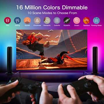 Sylsmart Smart LED Light Bars, RGB Light Bar with 20 Scene Modes and Music Sync Modes, Ambient Lighting Compatible with Alexa Google Assistant, Gaming Lights TV Backlights for TV, PC, Room Decor