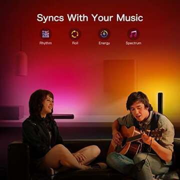 Sylsmart Smart LED Light Bars, RGB Light Bar with 20 Scene Modes and Music Sync Modes, Ambient Lighting Compatible with Alexa Google Assistant, Gaming Lights TV Backlights for TV, PC, Room Decor