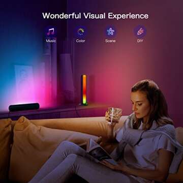 Sylsmart Smart LED Light Bars, RGB Light Bar with 20 Scene Modes and Music Sync Modes, Ambient Lighting Compatible with Alexa Google Assistant, Gaming Lights TV Backlights for TV, PC, Room Decor