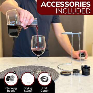 Wine Decanter with Aerator - Perfect Gift for Wine Lovers
