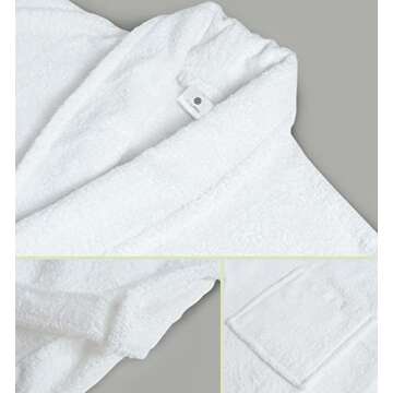 BIOLINEN Premium 100% Cotton Terry Shawl Bath Robe Collar with FREE Slippers - ONE Unisex Men & Women Spa Robe
