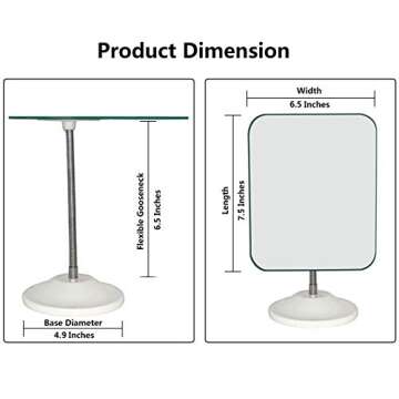 YEAKE Adjustable Flexible Gooseneck Makeup Mirror,360°Rotation Folding Portable Desk Vanity Mirror ...