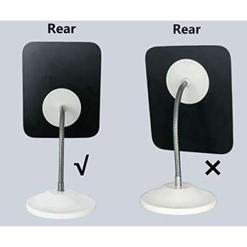 YEAKE Adjustable Flexible Gooseneck Makeup Mirror,360°Rotation Folding Portable Desk Vanity Mirror with Stand Shower Shaving Cosmetic Mirror Square Large