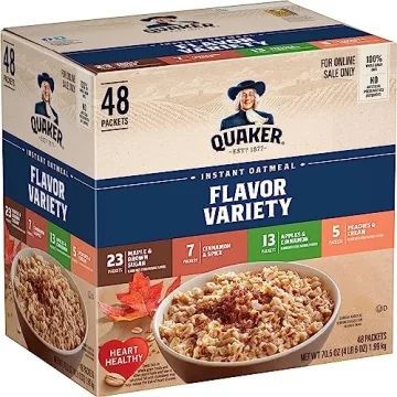 Quaker Instant Oatmeal Variety Pack - 48 Count with 4 Delicious Flavors