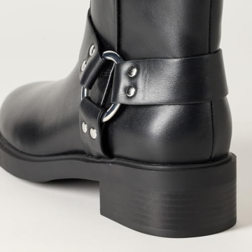 Stylish Lilith Short Moto Boot with Buckles for Women