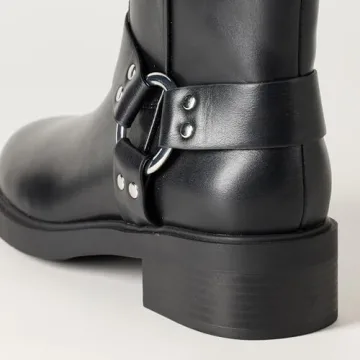 Stylish Lilith Short Moto Boot with Buckles for Women