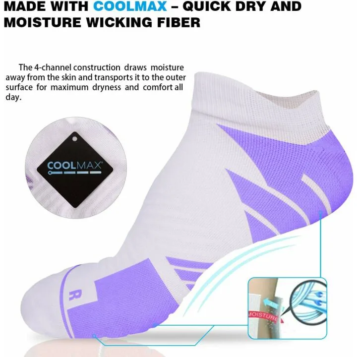 Hylaea No Show Running Socks - Coolmax Protection
