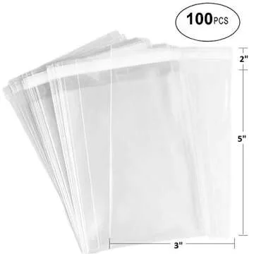 3" x 5" - 200 Bags of Ultra Clear Tiny Treat, Bakery, Tiny Candle, Tiny Soap, Tiny Cookie Bags w/Adh...