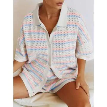 Stylish Thopavenoir Women Knitted Pajamas Set Two-Piece