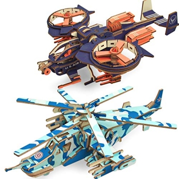 Cool Kids 3D Puzzles Set for Boys 12-14 Years Old- DIY Wooden Crafts Fighters, Attractive Gifts for ...