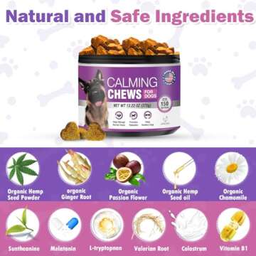 Hemp Calming Chews for Dogs Anxiety Relief 150PCs