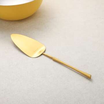 Zerophilo Gold Utensil Set, Premium Flatware & Salad Servers