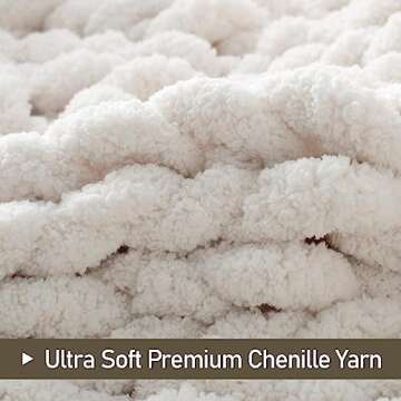 Cozy Chunky Knit Throw Blanket 50x60 Handmade Warmth