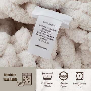 Cozy Chunky Knit Throw Blanket 50x60 Handmade Warmth