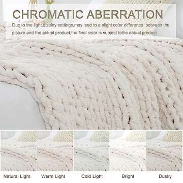 Cozy Chunky Knit Throw Blanket 50x60 Handmade Warmth