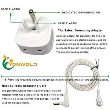Yonwold Organic Grounding Sheet 10% Silver Queen for Bed Sleeping Therapy with Safest Ground Adapter...