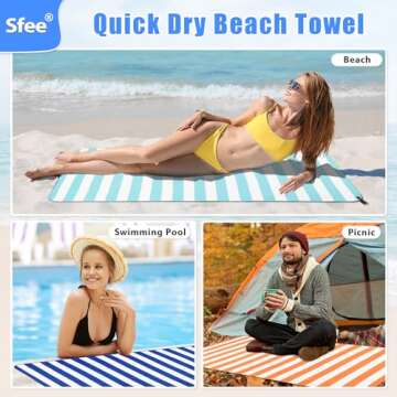 Sfee Quick Dry Microfiber Oversized Beach Towel Set