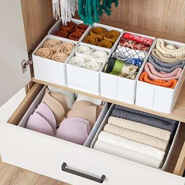 Stero 12 Pack Drawer Organizers for Clothing and Storage