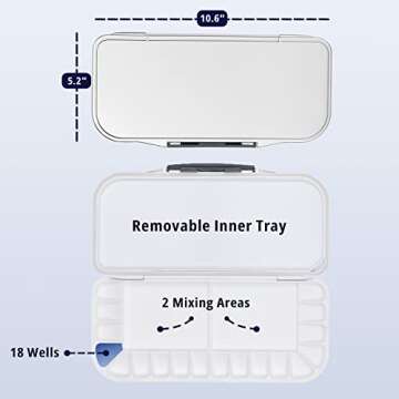 Mr. Pen Airtight Watercolor Palette with Lid 18 Wells