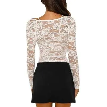 Stylish Women's Long Sleeve Floral Lace Top for Any Occasion