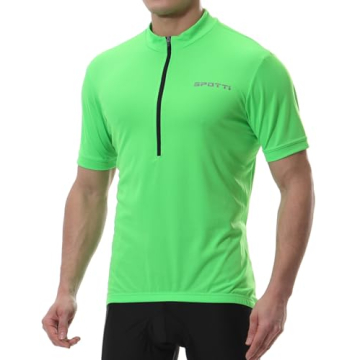 Spotti Men's Cycling Bike Jersey - Short Sleeve, Reflective, 3 Pockets, Quick Dry