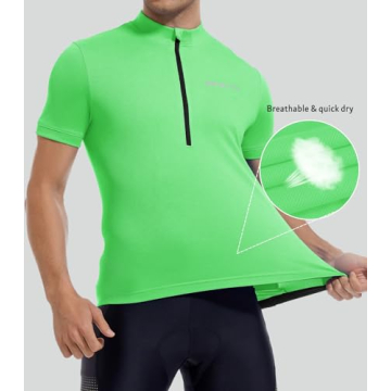 Spotti Men's Cycling Jersey - Quick Dry & Breathable Green Jersey