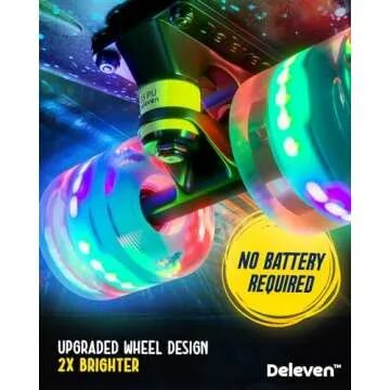 Deleven 22" Skateboard with LED Wheels - Fun & Safe for Kids