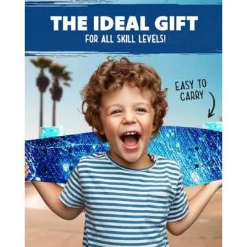 Deleven 22" Skateboard with LED Wheels - Fun & Safe for Kids