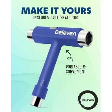 Deleven 22" Skateboard with LED Wheels - Fun & Safe for Kids