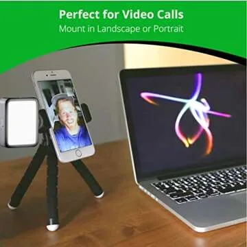 KobraTech Cell Phone Tripod - TriFlex Mini Tripod for iPhone - Flexible Tripod iPhone + Bluetooth Remote